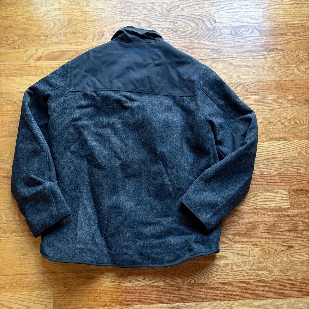 Banana Republic Wool Blend Jacket Mens L Charcoal Field‎ Coat Outdoor Vintage